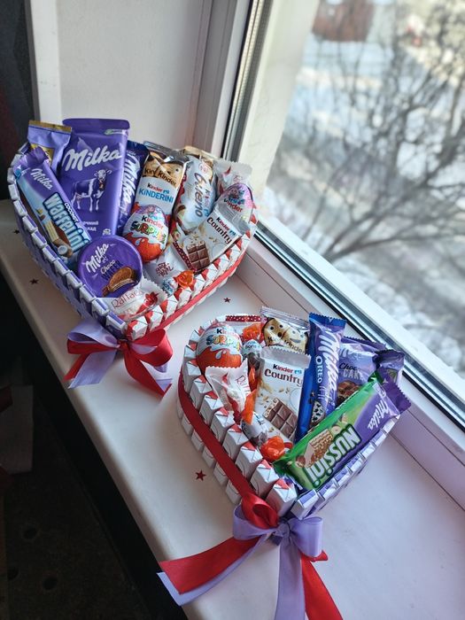 Солодкий букет, день закоханих, букет з цукерок