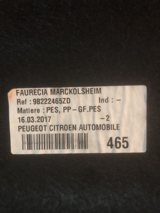 Chapeleira peugeot 308