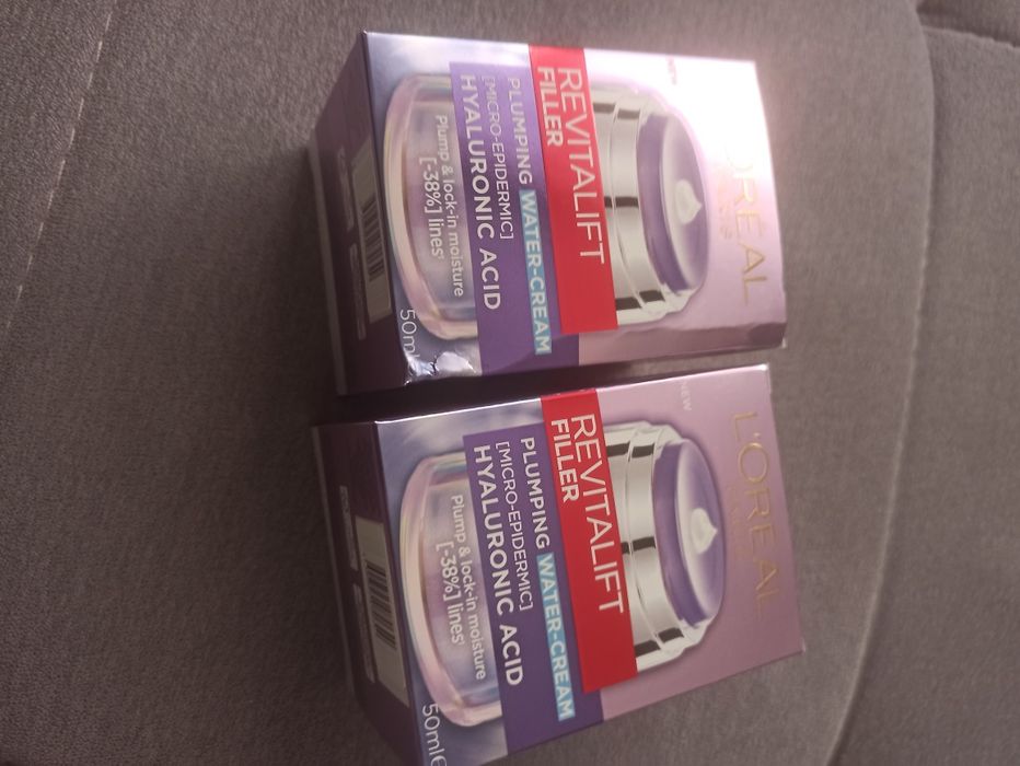 Sprzedam dwa Krem L’Oreal Paris Revitalift Filler Water-Cream Ujędrniający do twarzy 50ml