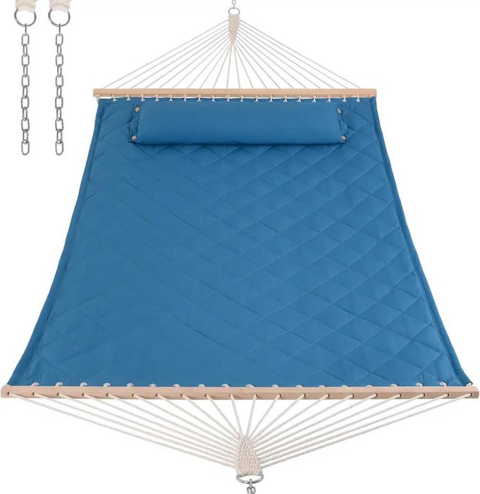 Двомісний гамак SOFT блакитний XXL 200x140 з планками WCG