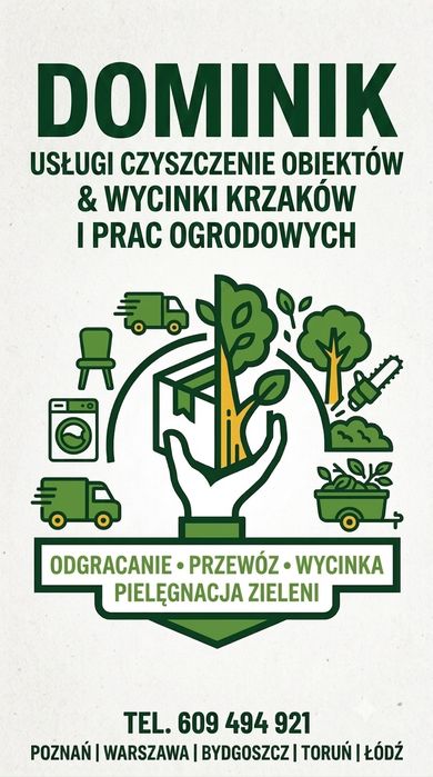 Usługi wycinki drzew krzaków i prac ogrodowych