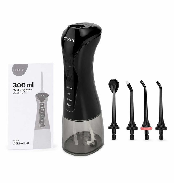 Irygator Do Zębów COSLUS FC5360 Bezprzewodowy 300ml 4 Końcówki