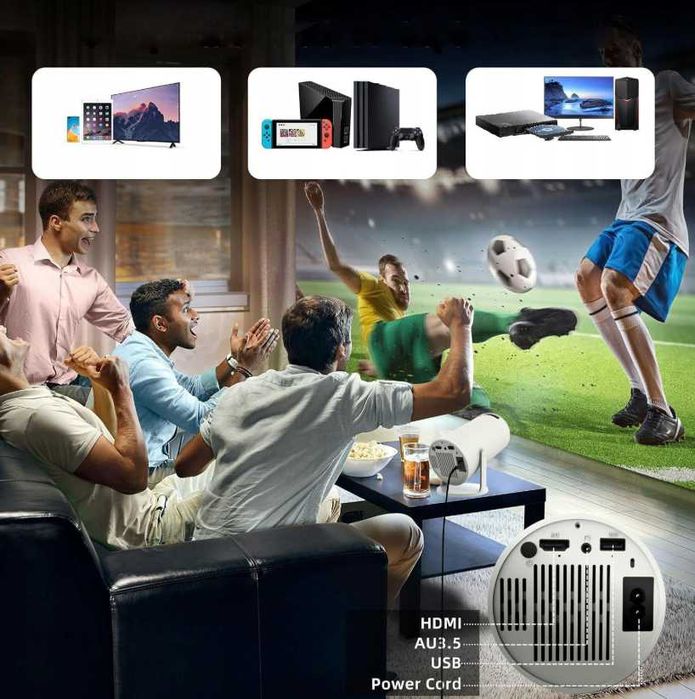 Mini Projektor Rzutnik Przenośny WiFi Android Full HD Bluetooth OKAZJA