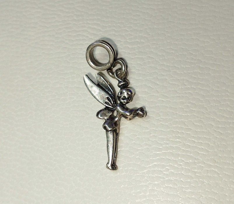 Charms Srebro 925, Elf Wróżka Wisząca, Srebro Oksydowane (postarzane).