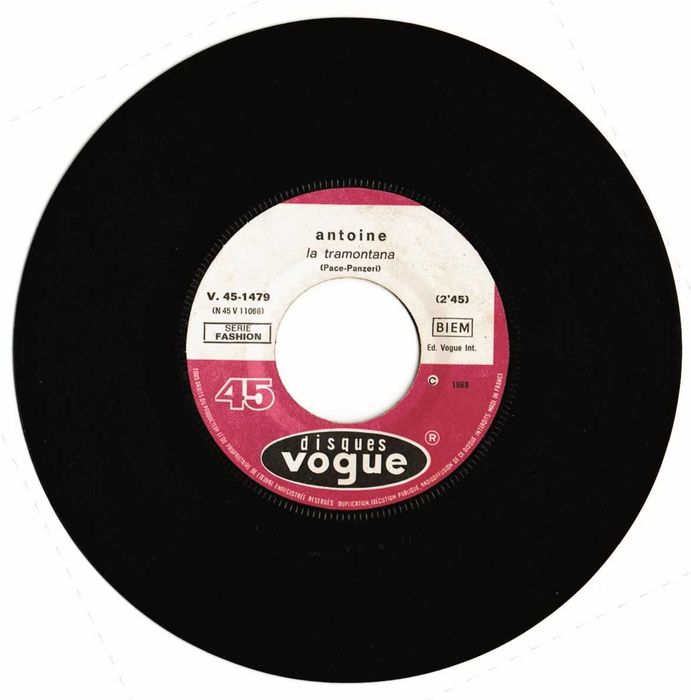 Antoine - La Tramontana / Io Voglio Andare In Guerra - 1968 Vogue - France 7"