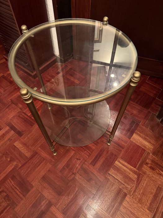 Mesa de Latão com Tampo de vidro