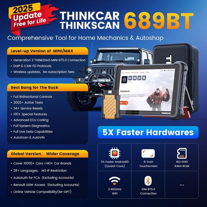 Máquina de diagnóstico Thinkscan 689BT actuações VITALÍCIA