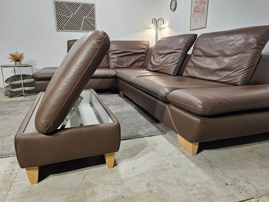 Narożnik skóra naturalna "W.Schillig" super stanie/czekoladowy