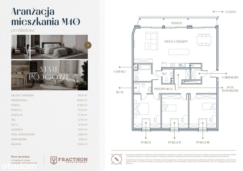 4-pokojowe mieszkanie 148m2 + balkon Bez Prowizji