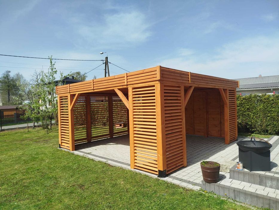 Nowoczesna Altana "Wrona" 3x4m*Ruchome żaluzje/ruchome drzwi do altany