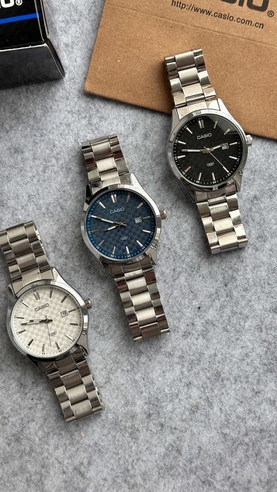 Годинник наручний Casio MTP-VD03B Silver/Blue | часы наручные мужские