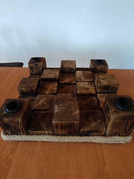 Super lampa sufitowa z litego drewna, boho, rustykalna, skandynawska.