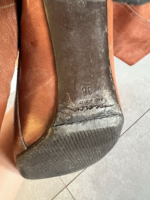 Kozaki Prima Moda 38 brązowe skóra naturalna