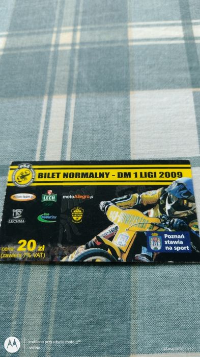 Żużel. Sprzedam bilet z zawodów żużlowych PSZ-Ostrovia 2009r.