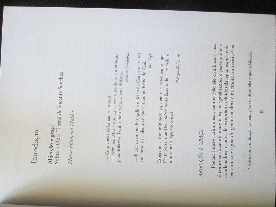 Teatro, de Vicente Sanches, edição encadernada