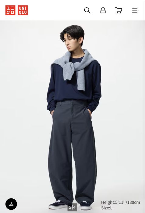 нові темно сірі, графітові штани, брюки uniqlo Jersey Barrel Leg
