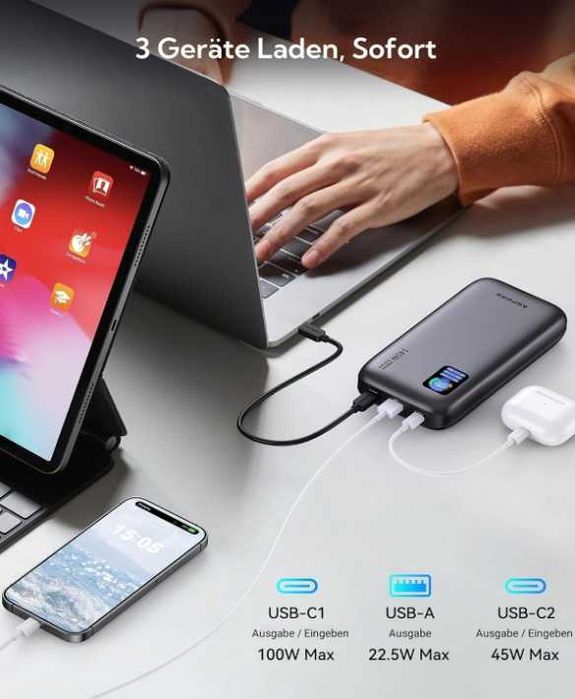 Power Bank повербанк быстрая зарядка  AsperX 24000mAh PD 145Wдля ноута