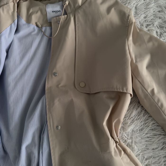 Плащ тренч Mango Suit бежевий з капюшоном, розмір S-M