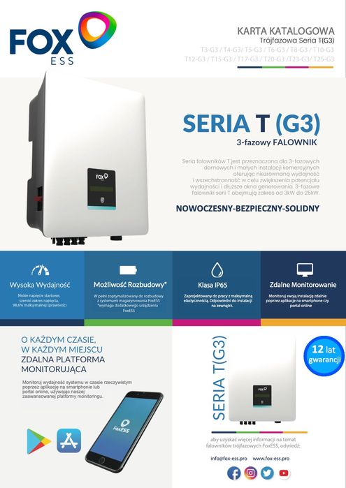 Falownik FOXESS T8 G3 - inwerter trójfazowy w idealnym stanie