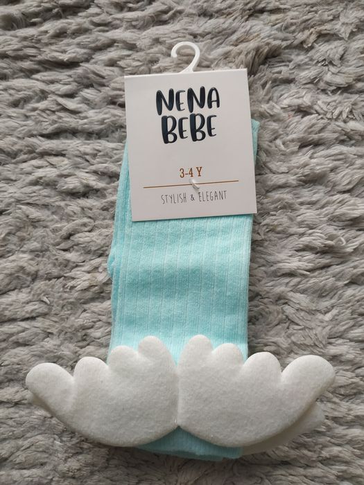Nowe podkolanówki ze skrzydełkami/błękitne/Nena Bebe/3-4 lata/r.24-25