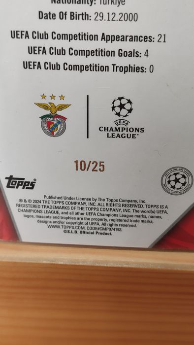 Topps UCL Super-Stars 23/24 Orkun Kökçü 1/25