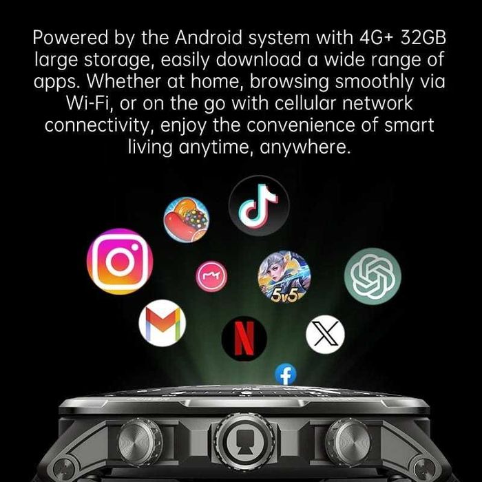 Black Shark Watch X Pro WiFi + 4G GPS 4GB/32GB IPX5 (Chamadas)
