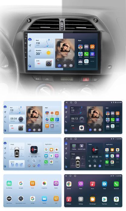 Radio 2DIN 9" Android Auto CarPlay Navi GPS Toyota RAV4 PL