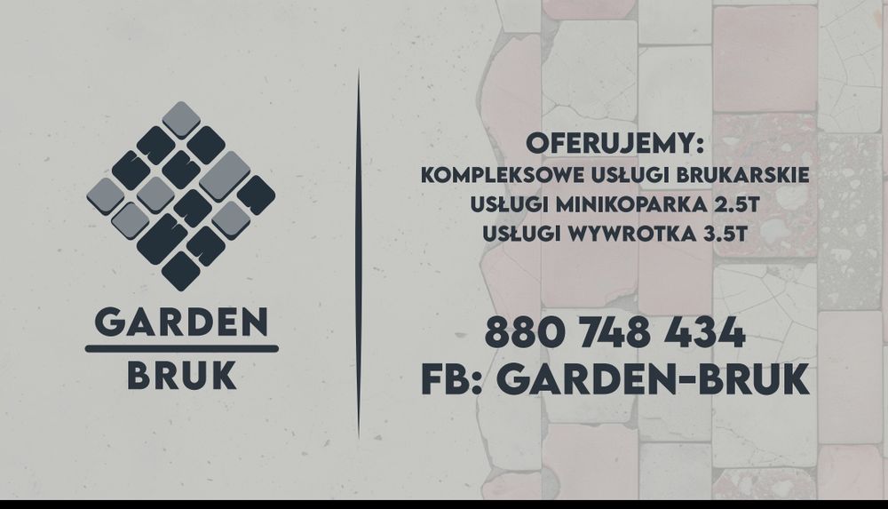 Ukladanie kostki brukowej, prace ziemne, transport