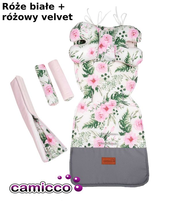 WKŁADKA dwustronna wózka SPACERÓWKI VELVET wkładki wózków ZESTAW