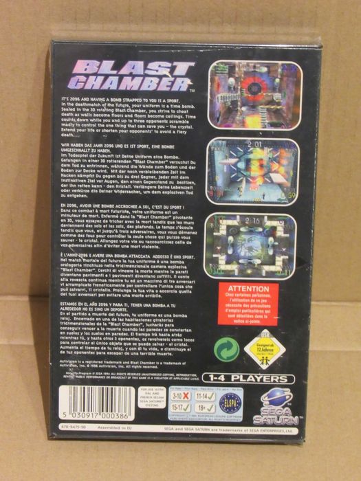 Jogo Sega Saturn Blast Chamber novo selado
