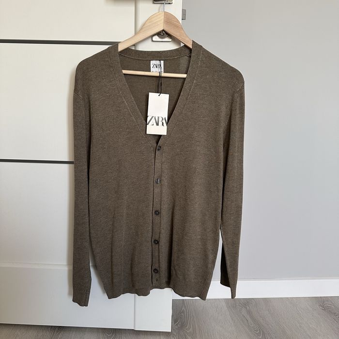 Чоловічий бавовняний кардиган Zara, кофта на ґудзиках зара оригінал