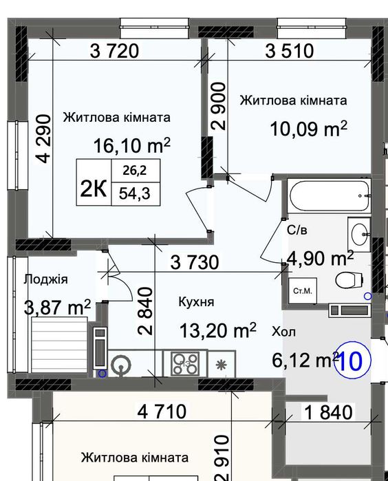 продам 2 комнатную квартиру  (740 $ за метр) - Рассрочка