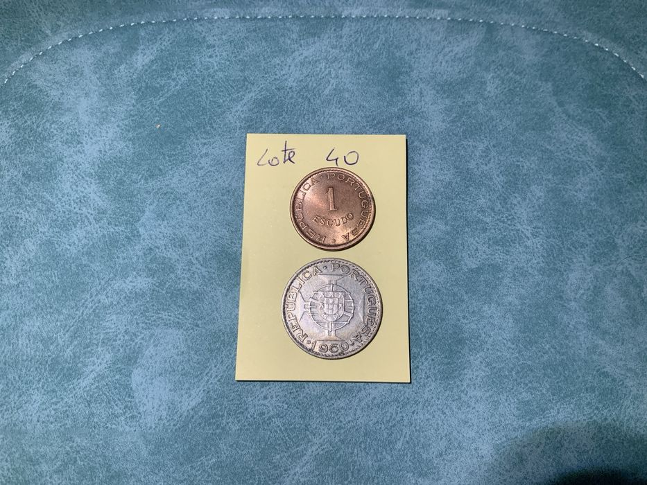 1 escudo 1973 + 20 escudos 1960 Prata     Moçambique