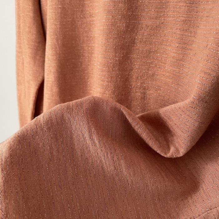 Cienki sweterek bluzka z długim rękawem złota nitka PER UNA india M