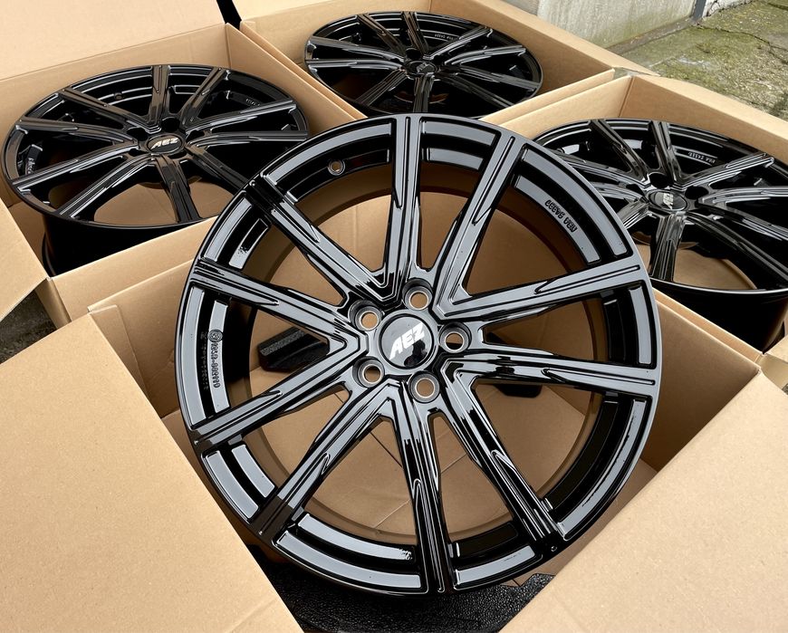 4x Felgi aluminiowe NOWE czarne 5x100 r18 et46 7,5J Alufelgi (Germany)
