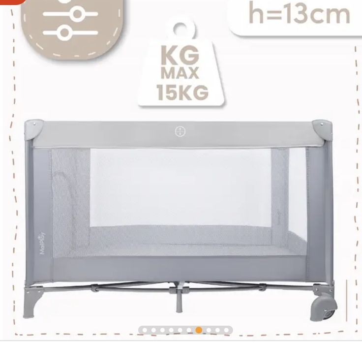 Ліжечко манеж 60x120см сірий