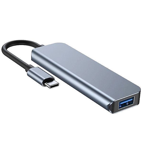 HUB Tech-Protect V1/4w1 USB-C - 3x USB-A 2.0 / USB-A 3.0 - szary