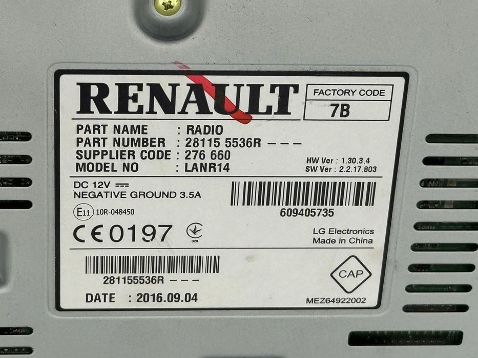 Rádio - Renault Megane IV (2016)