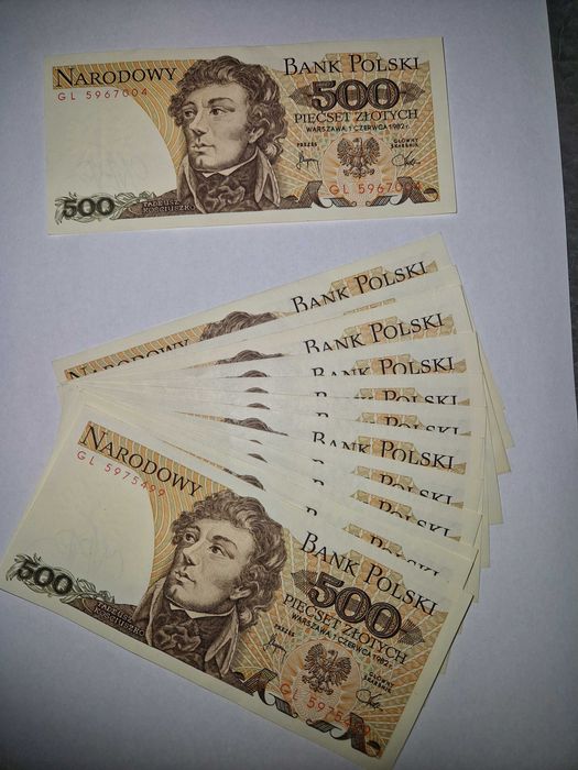 Banknoty 500 zł Tadeusz Kościuszko Nowe