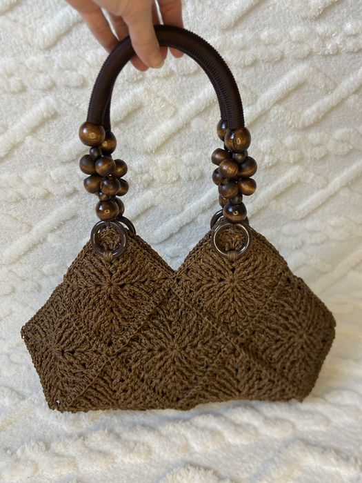 Жіноча сумка з рафії ручної роботи/вʼязана сумка/стильна жіноча сумка