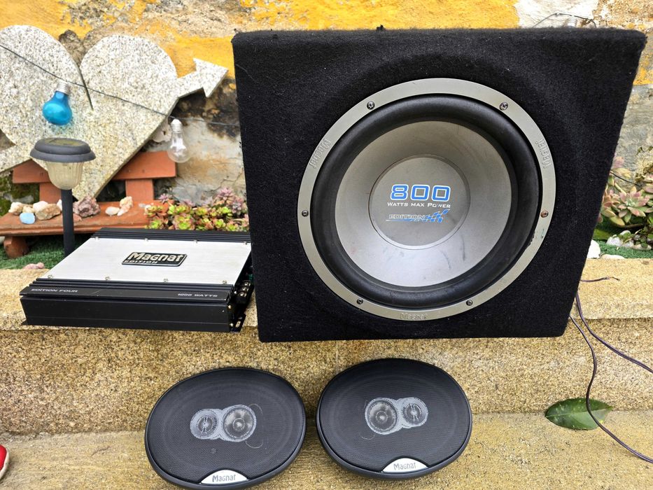 Amplificador,subwoofer e colunas