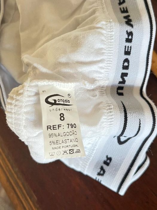 Cueca Algodão XL Branca Gonçalo-Cotton Underwear XL White Gonçalo