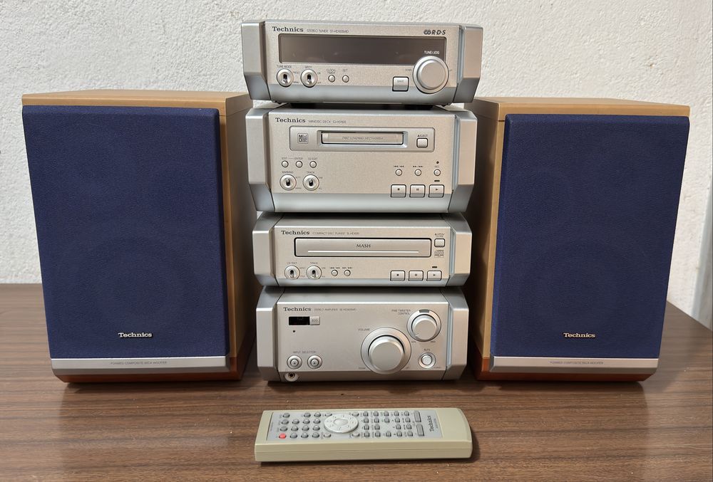 Technics HD505 Completo (MiniDisc + CD + Amplificador + Colunas + Comando)