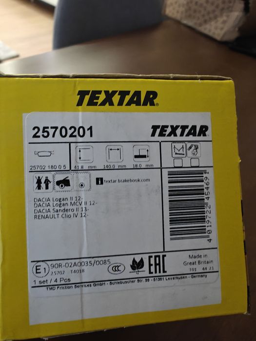 Kit pastilhas travão TEXTAR