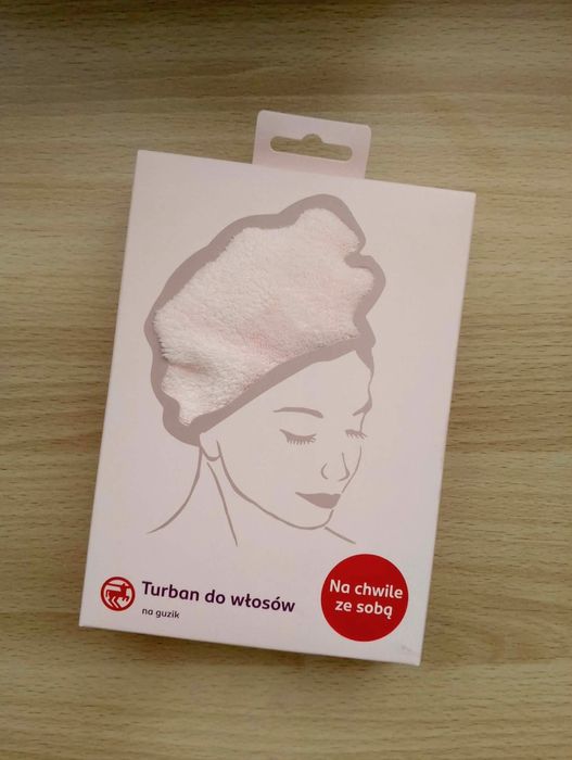 Turban do włosów na guzik