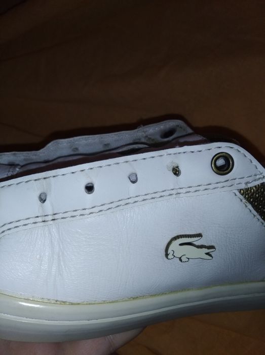 Кроссовки женские лакоста белые 37 кожанные lacoste