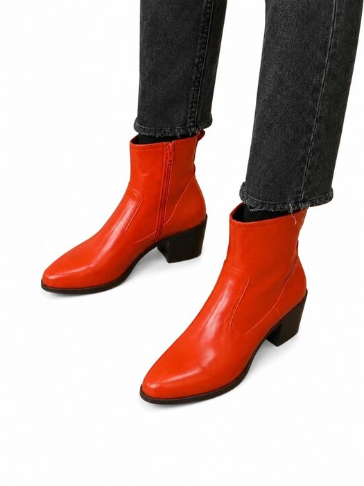 Czerwone botki cowboy western 39 modne fashion Even&Odd
