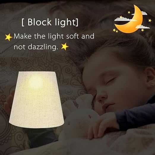 2 sztuki Klosz lniany do lampy 14x13 cm na klips E14 beżowy