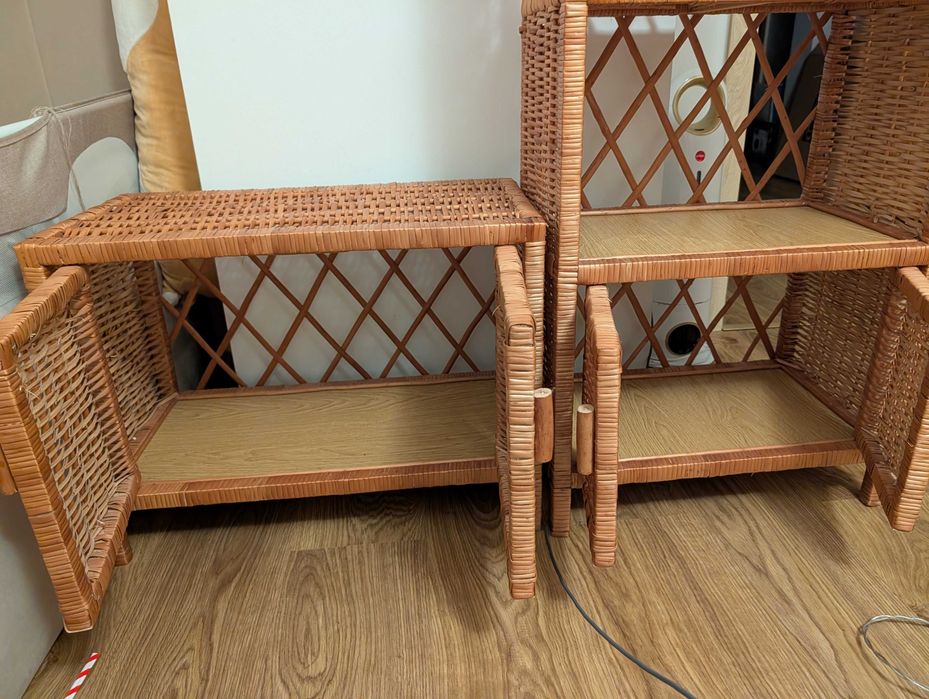 Zestaw mebli - Szafka wiklinowa etażerka z wikliny regał