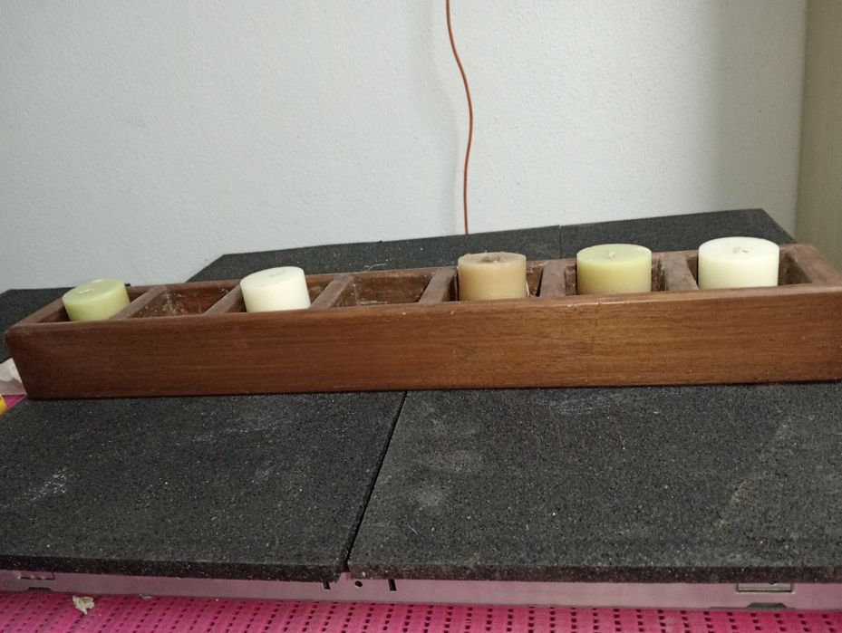 Porta velas de madeira